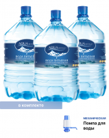 Комплект: Вода «Аква-Рояль» 19 литров 3 шт. + помпа картинки